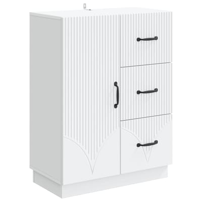 vidaXL - Dressoir - Wit - 66 - x - 34,5 - x - 87 - cm - Bewerkt - hout
