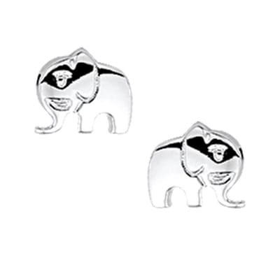 YO&NO - Oorbellen - Zilver - Oorknoppen - Olifant - 8,5/6mm - Kinderen - Zilver 925