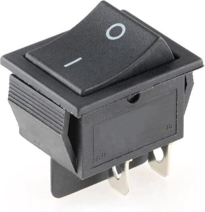 KCD4-202 Wipschakelaar 2 Polig 30x22mm 250V Max. 16A - Zwart
