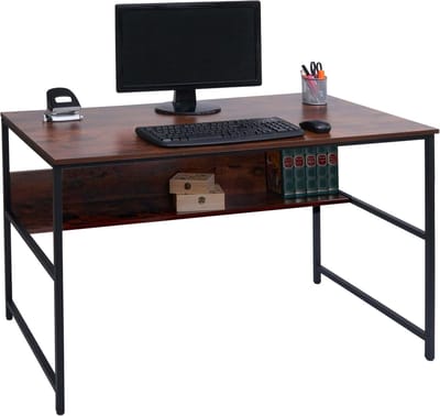 Bureau Werktafel - Computertafel Thuiswerk - Efficiënt Werken - Extra Legplank - 120x60cm - Bruin