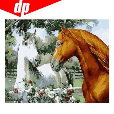 Paard diamant borduurwerk 5D DIY diamant schilderij kruissteek foto volledige ronde diamant 20X30 gray