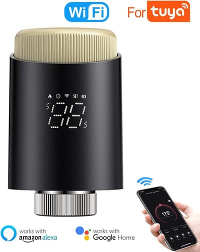 Slimme Thermostaatkraan - Radiatorknop Slimme Radiator - Energie Besparen - Zonder Hub - M30 x 1.5 mm - Wit