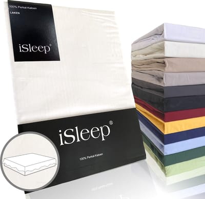 iSleep Perkal Laken - 100% Perkal Katoen - Eenpersoons - 160x270 cm - Wit