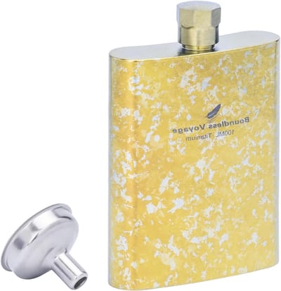 100ml Titanium Heupfles - Ultralichte Reiskruik voor Whiskey, Vodka en Likeur - Mini Metalen Fles voor Buitenactiviteiten en Avonturen