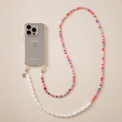 Hendy telefoonhoesje met koord - Rainbow Beads Long Telefoonketting - iPhone 7 / 8 / SE (2DE GENERATIE)