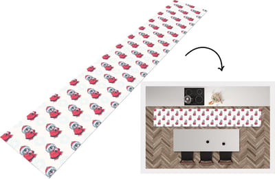Keukenloper - Loper keuken - Pinguïn - Sneeuw - Brief - Kerst - Patronen - 300x50 cm - Keukenloper vinyl