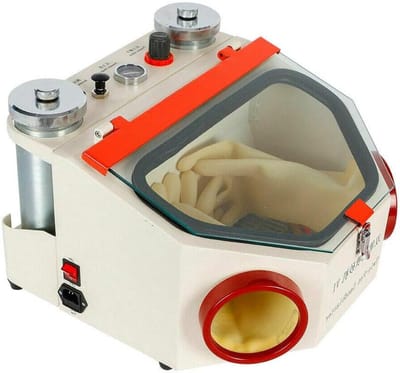 Dubbele kop machine - Zandstraalapparaat polijsten - Oppervlak polijsten - Groot venster dubbele pen - 220 Volt - Transparant