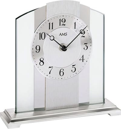 AMS tafel 1120 - Klok - Metaal/Glas - 20x20 cm - Transparant