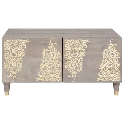 vidaXL - Salontafel - Grijs - 80 - x - 50 - x - 40 - cm - Massief - Mango - Hout