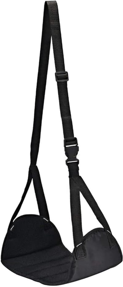 Vliegtuig Voetsteun - Reis Hangmat - Comfortabel Reizen - Lichtgewicht Ontwerp - 46 cm - Zwart