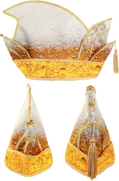 KIMU® Prins Carnaval Steek Bier Geel Wit Bubbels Pils - Drank Biertje Prinsenmuts Raad Van Elf Goud Prinsensteek Festival