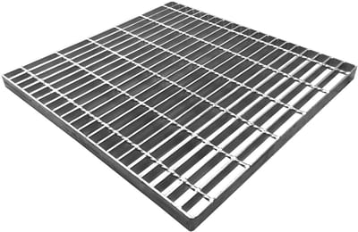 Afvoerrooster Gegalvaniseerd - Inlooprooster Lichtschacht - Ontwatering Garage Balkon - Gegalvaniseerd Staal B125 - 600x600x30 mm - Zilver
