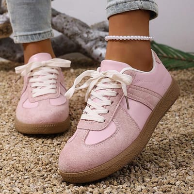 Dames Roze Dikke Zool Sneakers Lente Kunstsuède Plateau Sportschoenen Vrouw 43 Antislip Casual Platte Schoenen 41 white