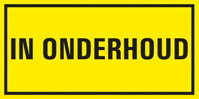In onderhoud bord met tekst - kunststof 300 x 150 mm