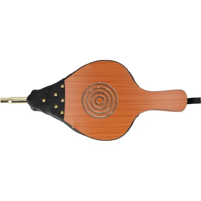 Soufflet de Cheminée en Bois Grand Souffleur d'Air en Bois Buse en Fonte avec Sangle de Suspension pour Camping en Plein Air Barbecue