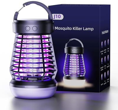 Elektrische Insectenverdelger - Draagbare Muggenverjager - UV Elektrische Muggenlamp met LED - Waterdichte Muggenvanger voor Muggen, Motten, Vliegen, Spinnen - Zwart - 1 Stuk