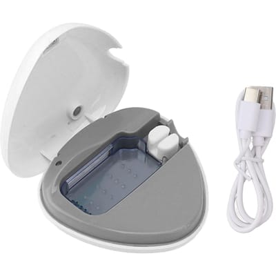 Désinfectant pour brosse à dents, support de nettoyage de brosse à dents rechargeable portable, étui de voyage pour brosse à dents à domicile blanc
