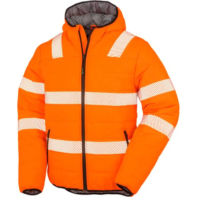 Result Recycled Ripstop Padded Safety Jacket RT500 - Fluorescent Orange - XL