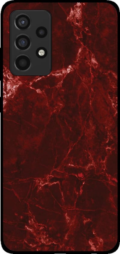 Smartphonica Telefoonhoesje voor Samsung Galaxy A52 met marmer opdruk - TPU backcover case marble design - Rood geschikt voor Samsung Galaxy A52