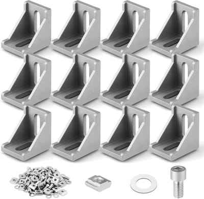 12-delige Aluminium Hoekbeugels voor DIY Meubels, Weerbestendig en Duurzaam, Perfect voor Hoekverbindingen en Constructies