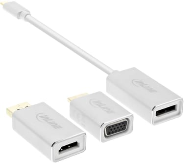 InLine® USB Display Converter Set 6-in-1, 4K/60Hz zilver