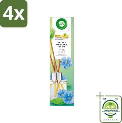 Air Wick - Geurstokjes - Frisse Ochtenddauw - Essentiële Oliën - 40 ml - Voordeelverpakking - 4 stuks - Geurstokjes - Air Wick