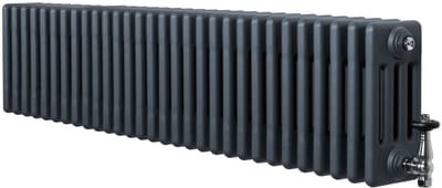 4-kolomsradiator - grijs - 300x1370 mm - thermostaatkraan