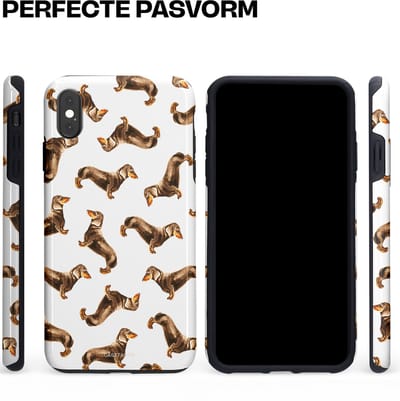 Casetastic Hoesje Geschikt voor Apple iPhone Xs Max - Stijlvolle Beschermende Duo-layer Case - Teckel Twister