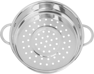 Dailygoods- Stoomrek Roestvrij Staal - Dubbel Oorstoomrooster - Stoommandje - Stoompot Kookgerei - 19.3x6.5cm - Duurzaam en Makkelijk te Reinigen - Stoommand