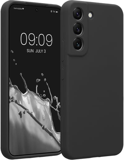 kwmobile telefoonhoesje geschikt voor Samsung Galaxy S22 - TPU backcover met siliconen coating - Smartphone case in donkergrijs