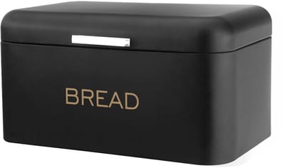Cheffinger, Broodtrommel met aluminium handvat 34x20x18cm Grote capaciteit, Zwart