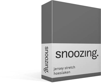 Snoozing Jersey Stretch - Hoeslaken - Eenpersoons - 70/80x200/220 cm - Antraciet
