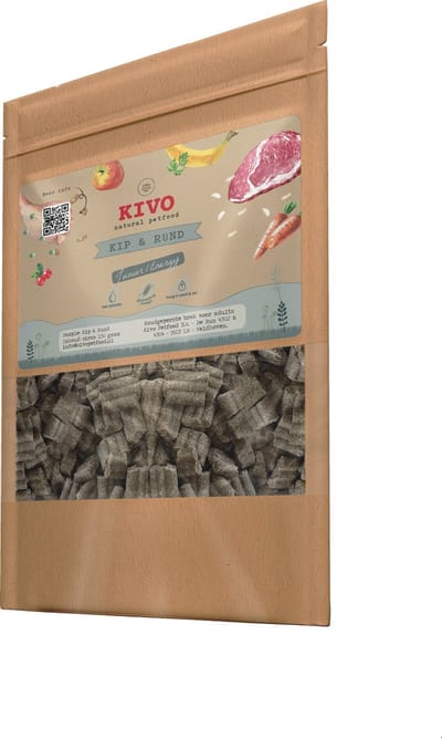 Kivo Petfood PROEFZAKJE Hondenbrokken Kip & Rund - Junior/Energy 300 gram - Koudgeperst - Glutenvrij