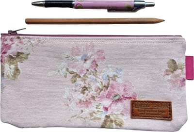 Toetie & Zo - Etui - Stof - Bloemen - Roze - Mobieltas - Makeuptas