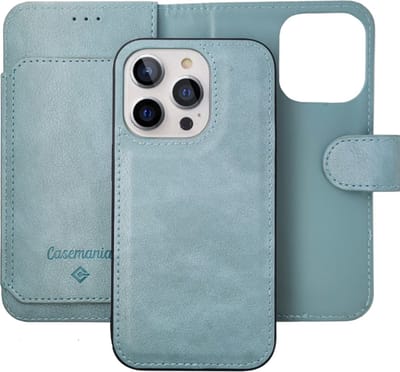 Casemania - iPhone 14 Pro - Bookcase incl. Pasjeshouder - Licht Blauw