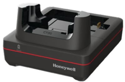 HONEYWELL CT37 booted homebase. Kit includes homebase, power supply, EU power cord. For recharging one computer with protective boot and a spare battery (standard or extended). Support USB client via USB Type B connector.