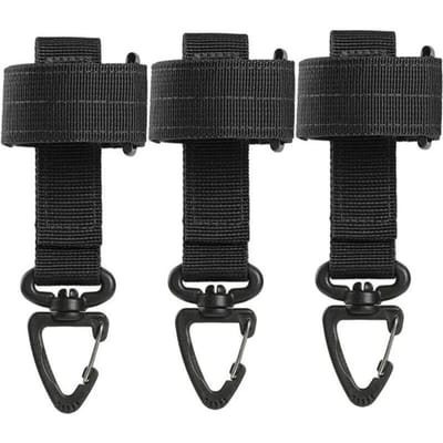 3 stuks Outdoor Sleutelhanger Tactische Uitrusting Clip Keeper Pouch Riem Sleutelhanger Webbing Handschoenen Touw Houder Militaire Molle Haak 3pcs zwart