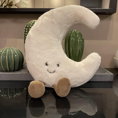 Schattige glimlach gezicht witte maan gele zon knuffel gevuld schattige cartoon weer knuffel voor kind slaapkamer decor bank sierkussen about 30cm