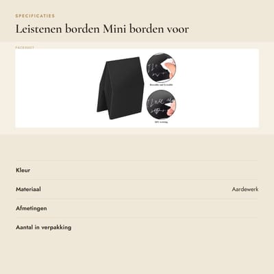 Dailygoods- Leistenen Borden Set van 20 - Mini Krijtborden - Prijskaartjes Houder - V-vormige Staander - Ideaal voor Buffet/Bruiloft - Lichtgewicht en Verplaatsbaar
