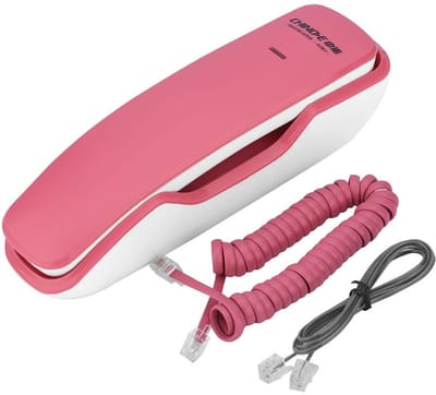 Vaste telefoon voor thuiskantoor hotel - Roze telefoon met ruisonderdrukking pauze dempen nummerherhaling .