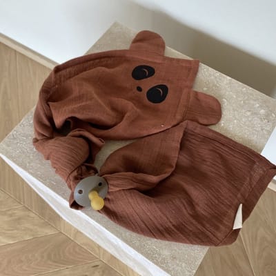 Nuuroo multidoek - hydrofieldoek Bjork panda 2 pack kleur caramel maat 70 x 70 cm
