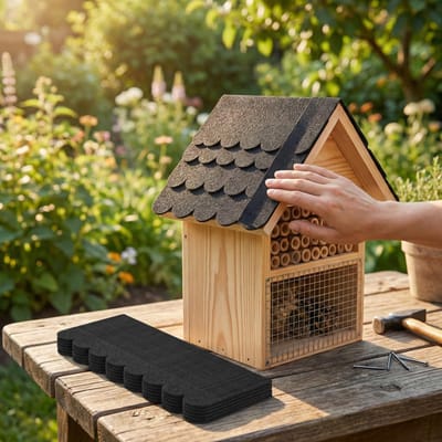 Vogelhuis dakbedekking set 30 stuks - zelfklevende mini dakshingles zwart - waterdicht voor vogelhuisjes - SnelShoppen