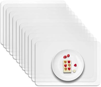 Premium Tafelplacemats Set van 12 Stuks - Witte Antislip Onderzetters - Wasbare Eetkamer Placemats - Warmte-isolerend en Vlekbestendig - 43 x 28 cm