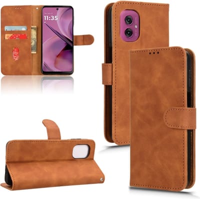 Luxe mat bruin agenda book case hoesje - geschikt voor Motorola Moto G55 5G