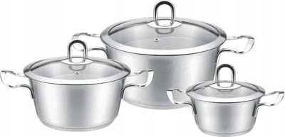 Kinghoff 4474 - Pannenset - 6 delig - RVS