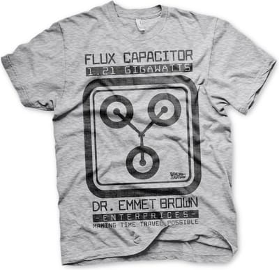 Back to the Future Flux Capacit-shirt in heathergrijs