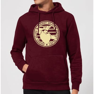 Johnny Bravo Sports Badge Hoodie - Burgundy - XL