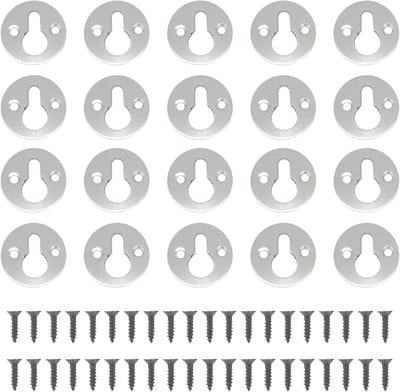 Ronde sleutelgathangers set van 20 - 25 mm - retro zilveren sleutelhangers - met dubbel gat voor kunstwerken - spiegels - decoraties.