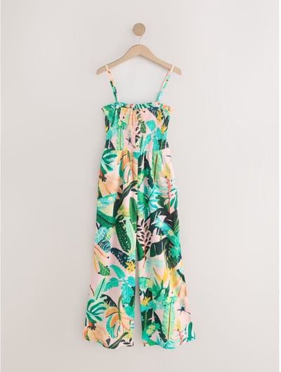 Next - Dames - Bandeau-jumpsuit met afneembare bandjes van linnenmix - Tall - Roze