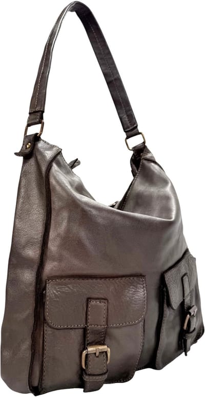 Dames Schoudertas Handtas - Laptoptas 15" - Premium leather - Made in Italy
